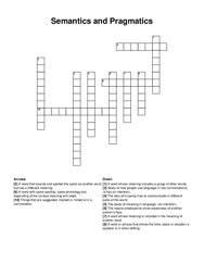 Semantics and Pragmatics crossword puzzle