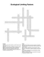 Ecological Limiting Factors crossword puzzle