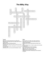 The Milky Way crossword puzzle
