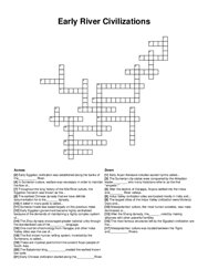 Early River Civilizations crossword puzzle