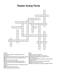 Theater Acting Terms crossword puzzle
