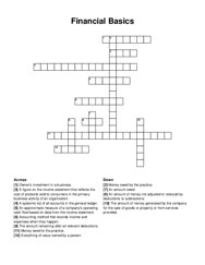 Financial Basics crossword puzzle