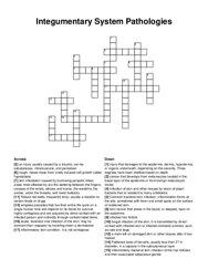 Integumentary System Pathologies crossword puzzle