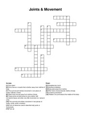 Joints & Movement crossword puzzle