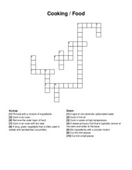 Cooking / Food crossword puzzle
