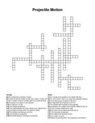 Projectile Motion crossword puzzle