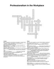 Professionalism in the Workplace crossword puzzle