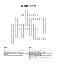 Soccer Review crossword puzzle