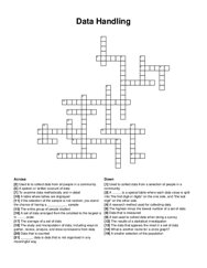 Data Handling crossword puzzle