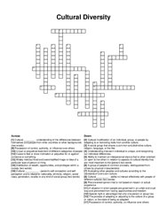 Cultural Diversity crossword puzzle