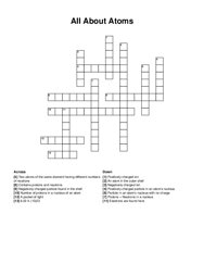 All About Atoms crossword puzzle