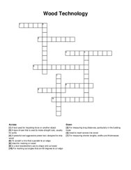 Wood Technology crossword puzzle