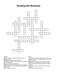 Growing the Business crossword puzzle