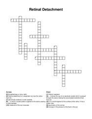 Retinal Detachment crossword puzzle