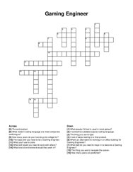 Gaming Engineer crossword puzzle