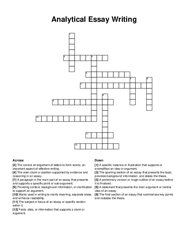 Analytical Essay Writing crossword puzzle