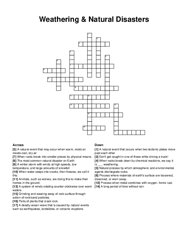 Weathering & Natural Disasters crossword puzzle