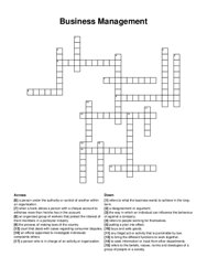 Business Management crossword puzzle