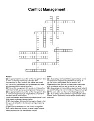 Conflict Management crossword puzzle