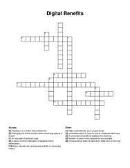 Digital Benefits crossword puzzle