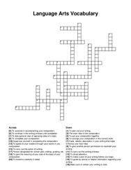 Language Arts Vocabulary crossword puzzle