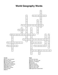 World Geography Words crossword puzzle