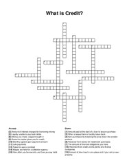 What is Credit? crossword puzzle