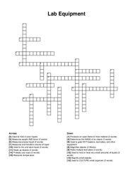 Lab Equipment crossword puzzle
