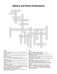 History and Early Civilizations crossword puzzle