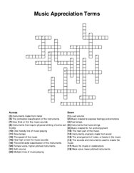 Music Appreciation Terms crossword puzzle