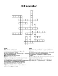 Skill Aquisition crossword puzzle