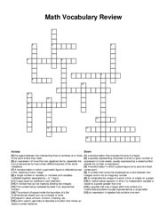 Math Vocabulary Review crossword puzzle