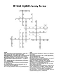Critical Digital Literacy Terms crossword puzzle