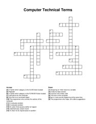 Computer Technical Terms crossword puzzle