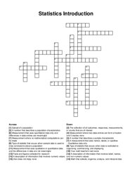 Statistics Introduction crossword puzzle