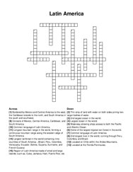 Latin America crossword puzzle
