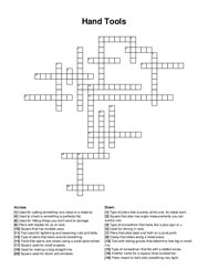 Hand Tools crossword puzzle