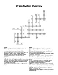 Organ System Overview crossword puzzle