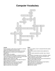 Computer Vocabulary crossword puzzle