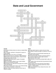 State and Local Government crossword puzzle