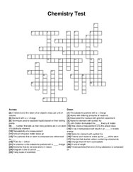 Chemistry Test crossword puzzle
