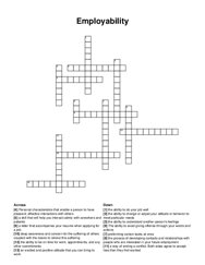 Employability crossword puzzle
