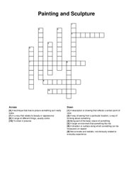 Painting and Sculpture crossword puzzle