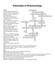 Essentials of Pharmacology crossword puzzle