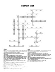 Vietnam War crossword puzzle