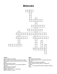 Molecules crossword puzzle