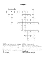 Jointer crossword puzzle