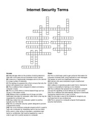 Internet Security Terms crossword puzzle