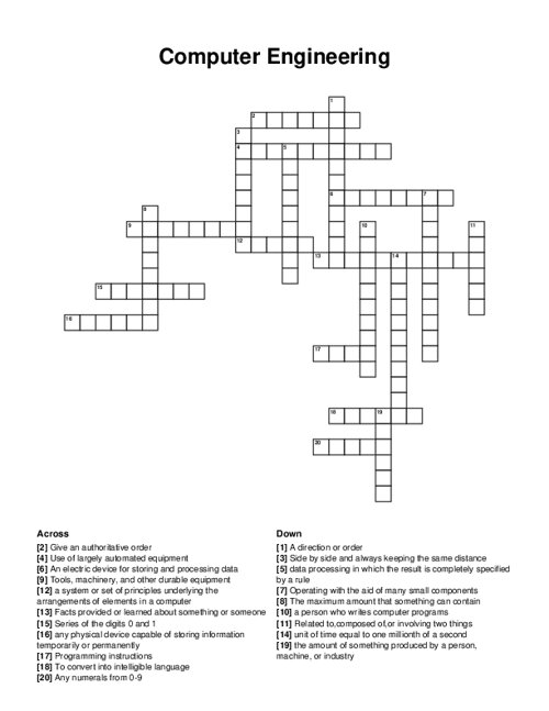 Computer Engineering Crossword Puzzle