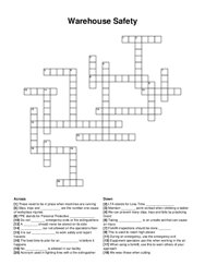 Warehouse Safety crossword puzzle